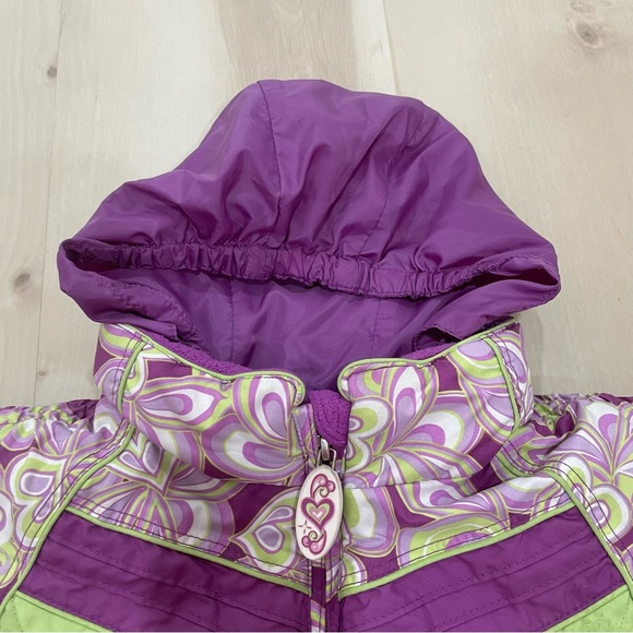 Obermeyer Toddler Winter Coat Girls Size 2 Flower Child Purple and Green. - Picture 5 of 14
